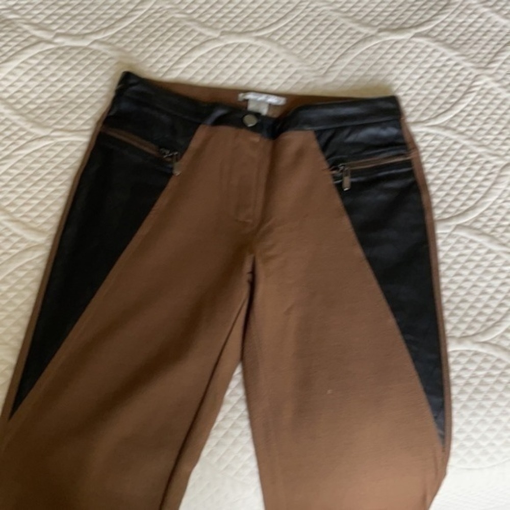 Alberto Makali skinny leather panel pants spandex size small zippered pockets - Picture 10 of 16